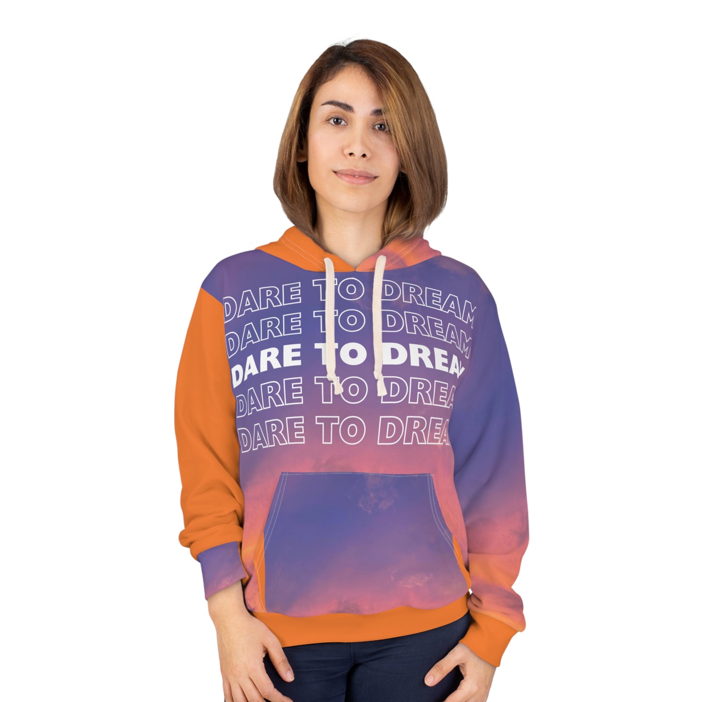 Dare to Dream Sunset-Inspired Hoodie – Vibrant and Inspirational Apparel Pullover Hoodie