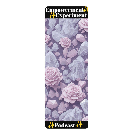 "Empowering Yoga Mat: Crystal Quartz and Rose Quartz Design for Mind, Body, and Spirit"