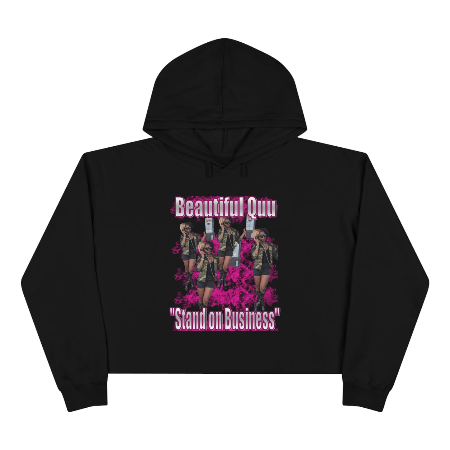 Iconic Empowerment: Beautiful Quu 'Stand on Business' Crop Top Hoodie