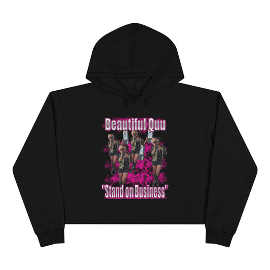 Iconic Empowerment: Beautiful Quu 'Stand on Business' Crop Top Hoodie