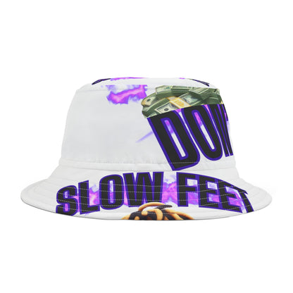 Stride to Success: Traww239's 'Slow Feet Don't Eat' Slogan Bucket Hat