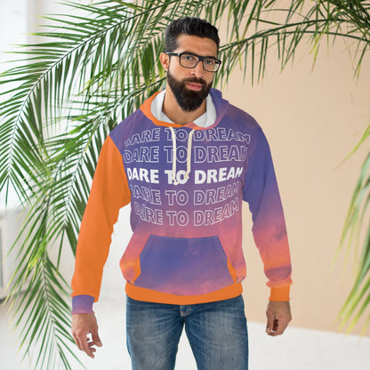 Dare to Dream Sunset-Inspired Hoodie – Vibrant and Inspirational Apparel Pullover Hoodie