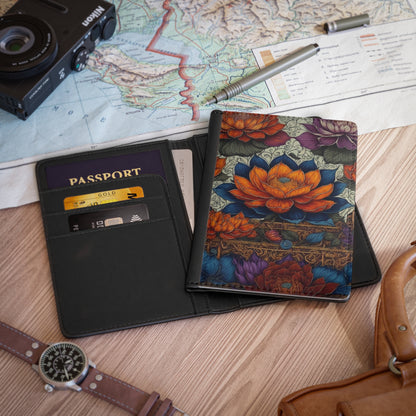 Embrace Tranquility with our Lotus-Themed Passport Book: Stylish and Functional Travel Companion