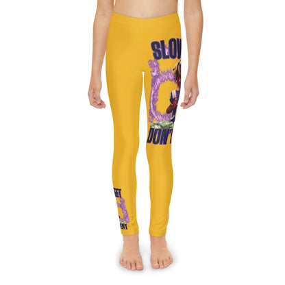 Stride Boldly: Traww239's 'Slow Feet Don't Eat' Yellow Athletic Leggings