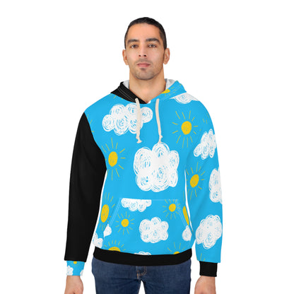 Fear Less, Live More Cloud and Sun-Themed Hoodie