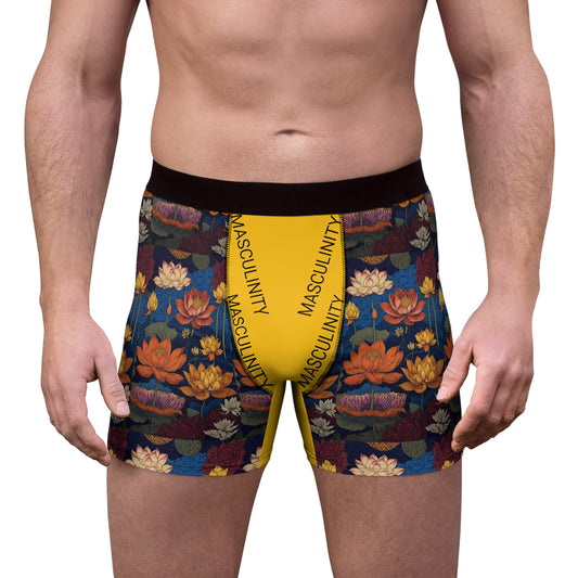 Elevate Your Style with Masculine Lotus-Themed Boxer Briefs: Comfortable and Stylish Underwear for Men