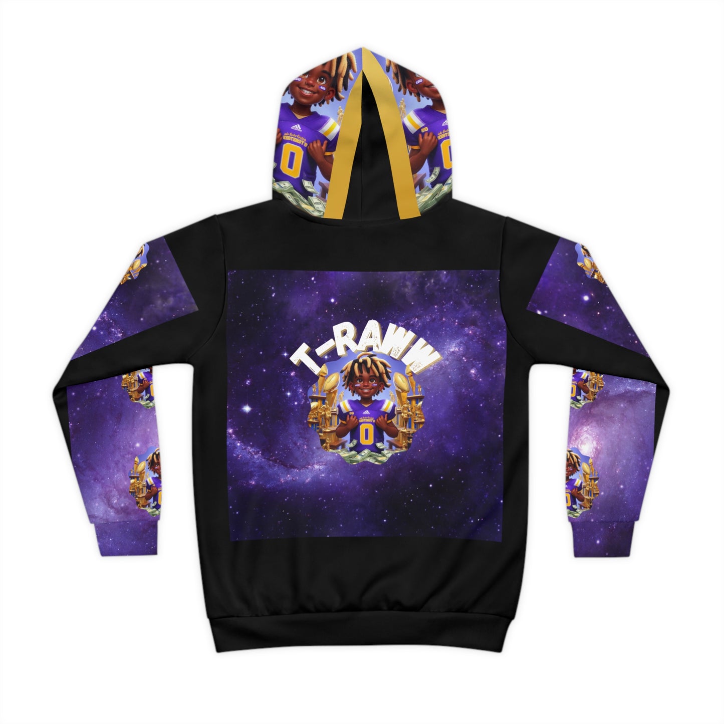 T-Raww239 Signature Style: Allover Print Hoodie for the Ultimate Football Fan