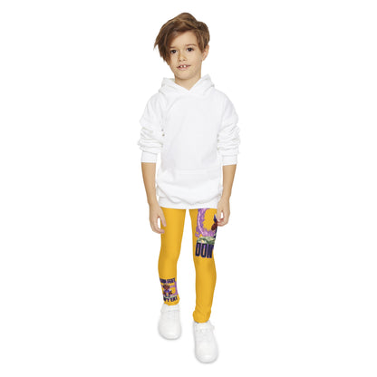 Stride Boldly: Traww239's 'Slow Feet Don't Eat' Yellow Athletic Leggings