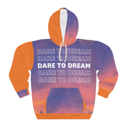 Dare to Dream Sunset-Inspired Hoodie – Vibrant and Inspirational Apparel Pullover Hoodie