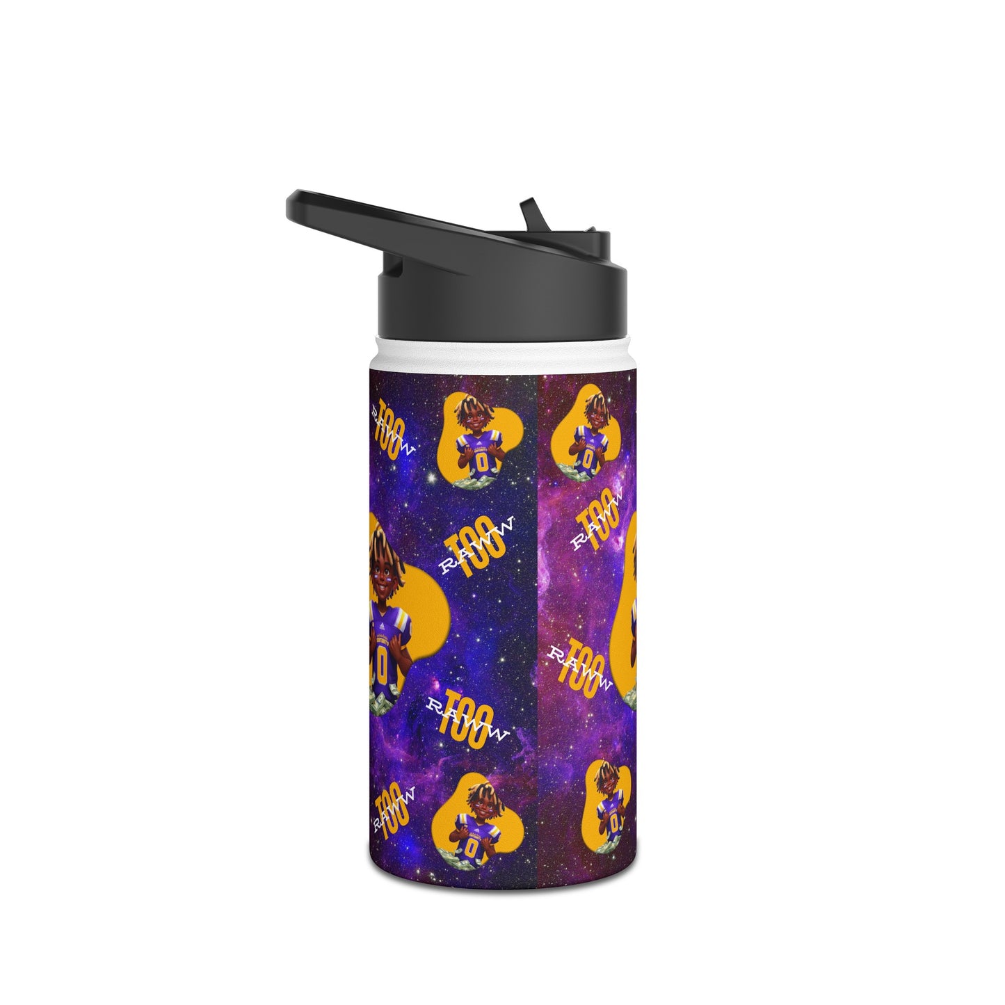 Star-Struck Hydration: Unisex Water Bottle Featuring T-raww the Athlete