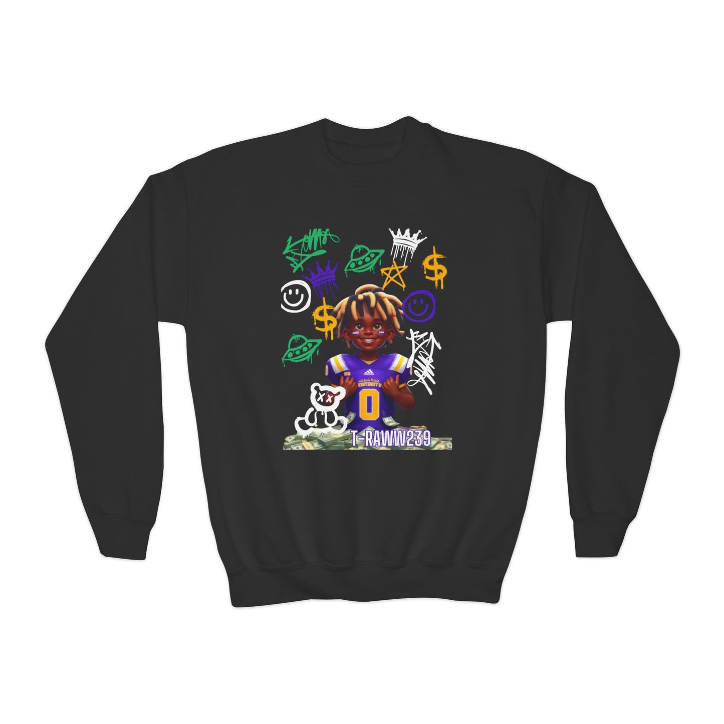 Champion's Palette: Kids' Crewneck Shirt from the 'Slow Feet Don't Eat' Collection