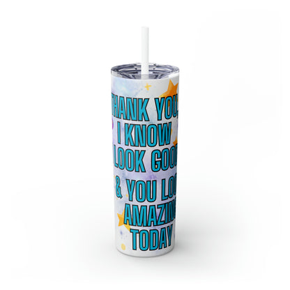 Skinny Tumbler with Straw, 20oz