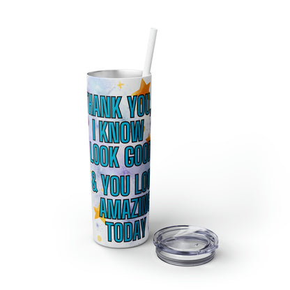 Skinny Tumbler with Straw, 20oz